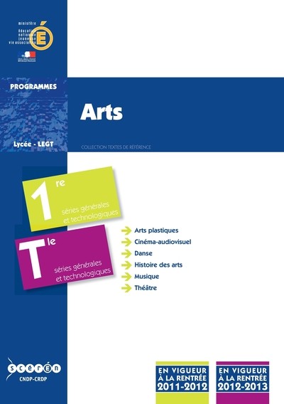 Arts - classes de première et terminale des séries générales et technologiques