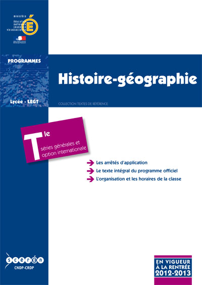 Histoire-géographie - classe terminale des séries générales