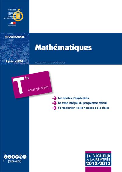 Mathématiques - classe terminale des séries générales