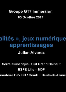 « Réalités », jeux numériques et apprentissages