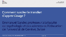 Comment susciter le transfert d'apprentissage ?