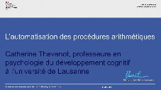 L'automatisation des procédures arithmétiques