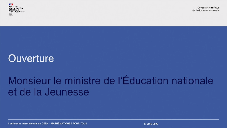 Ouverture de la conférence internationale "Mathématiques pour tous : Faire aimer et pratiquer les maths de l'école au lycée"