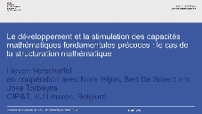 Le développement et la stimulation des capacités mathématiques fondamentales précoces : le cas de la structuration mathématique