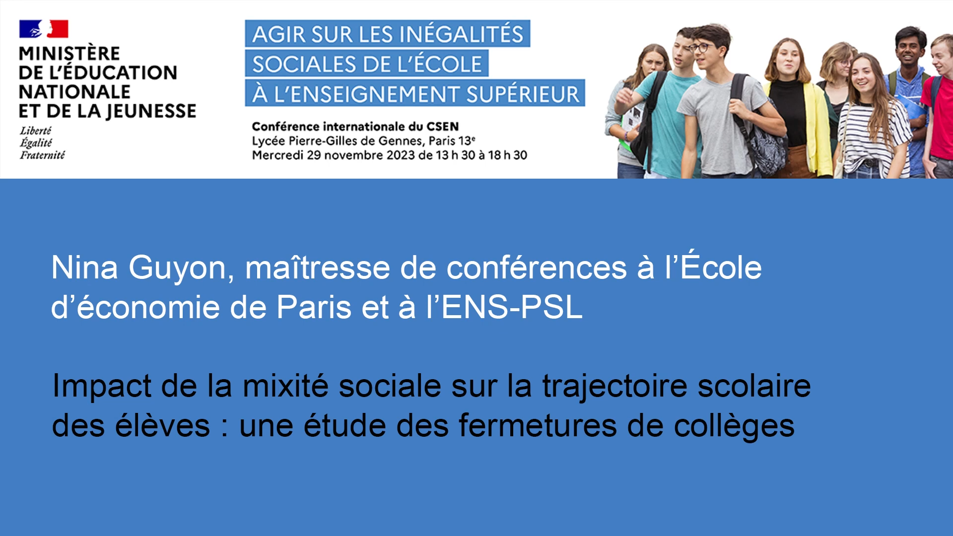 Impact de la mixité sociale sur la trajectoire scolaire des élèves : une étude des fermetures de collèges