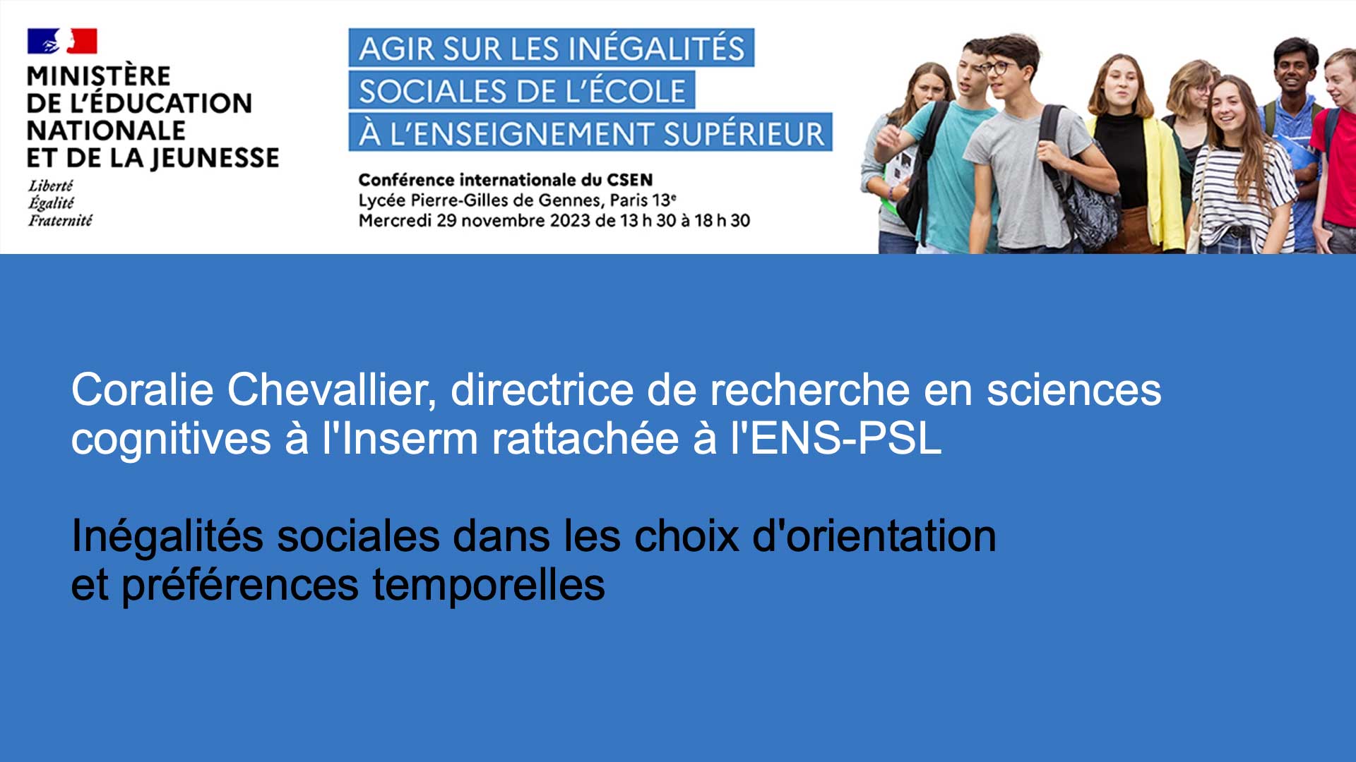 Inégalités sociales dans les choix d'orientation et préférences temporelles